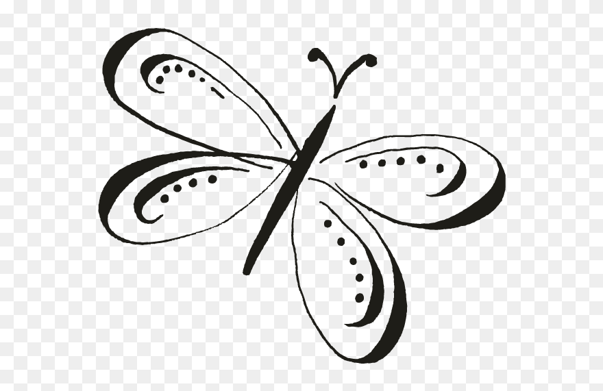 Monarch Butterfly Clip Art Brush-footed Butterflies - Calligraphy Butterfly - Png Download