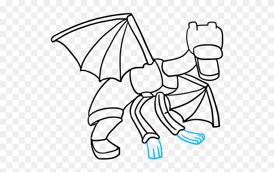 How To Draw Ender Dragon From Minecraft - Ender Dragon Drawing Easy Clipart