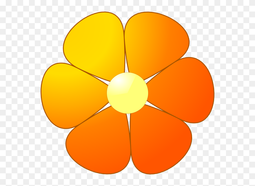 Orange Colour Flower Clipart - Png Download