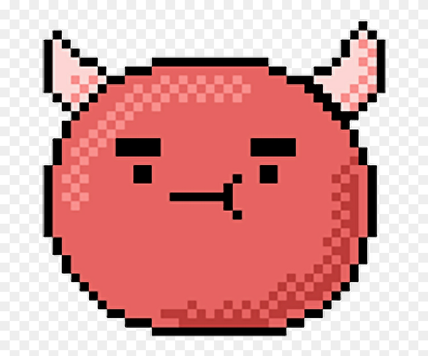 Devil Emoji Evil Devilemoji 😈 Kawaii Cute Pixel Pixels - Planet Pixel Art Png Clipart