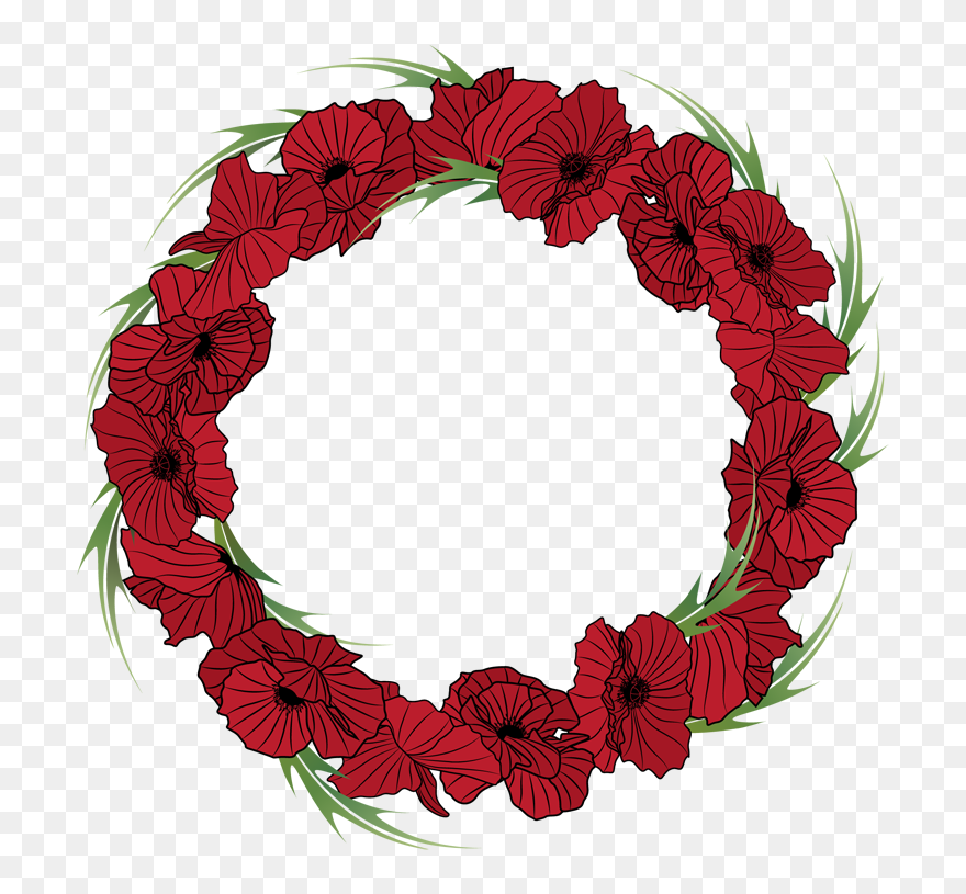 Red Flower Wreath Png Clipart