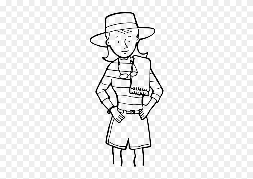 Girl W Towel Outline Png Images Clipart