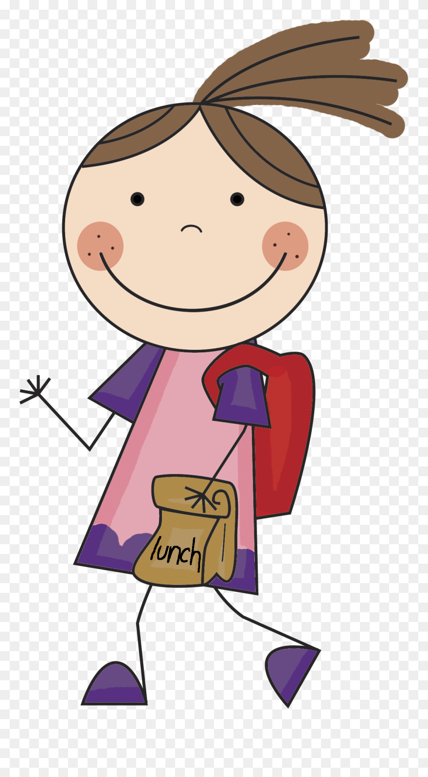 28 Collection Of School Girl Clipart Png - Stick Figure School Clipart Transparent Png