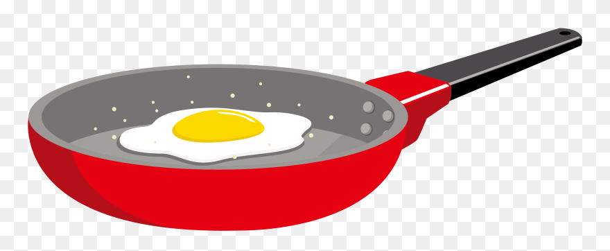 Fried Egg Omelette Frying Pan Kitchen - Frying Egg Clip Art - Png Download
