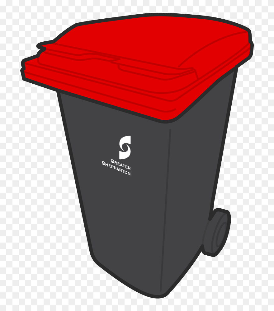 Red Lid Rubbish Bin Clipart