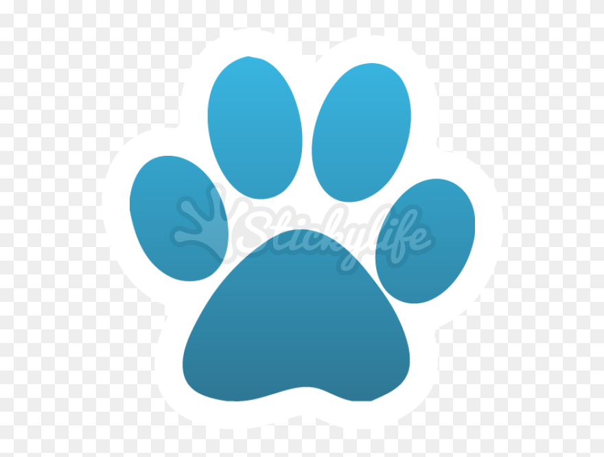 Cat Paw Print Image - Dark Blue Paw Print Clipart