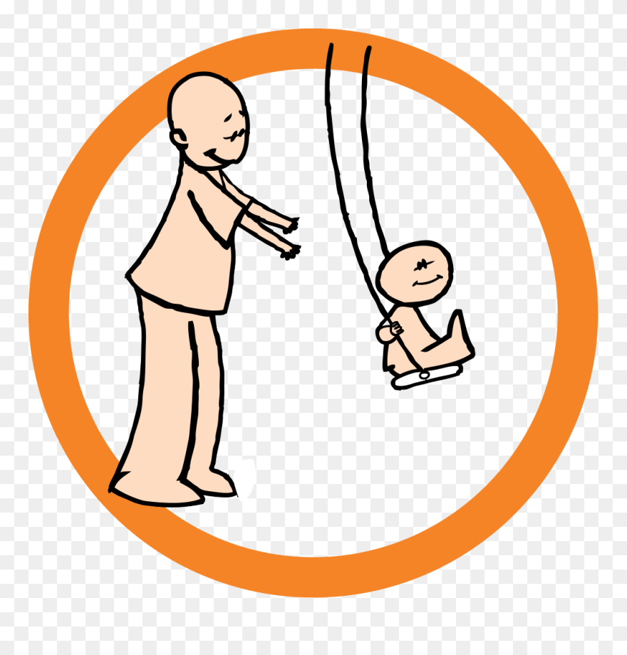Pull Clipart Push Swing - Child Being Pushed On A Swing - Png Download
