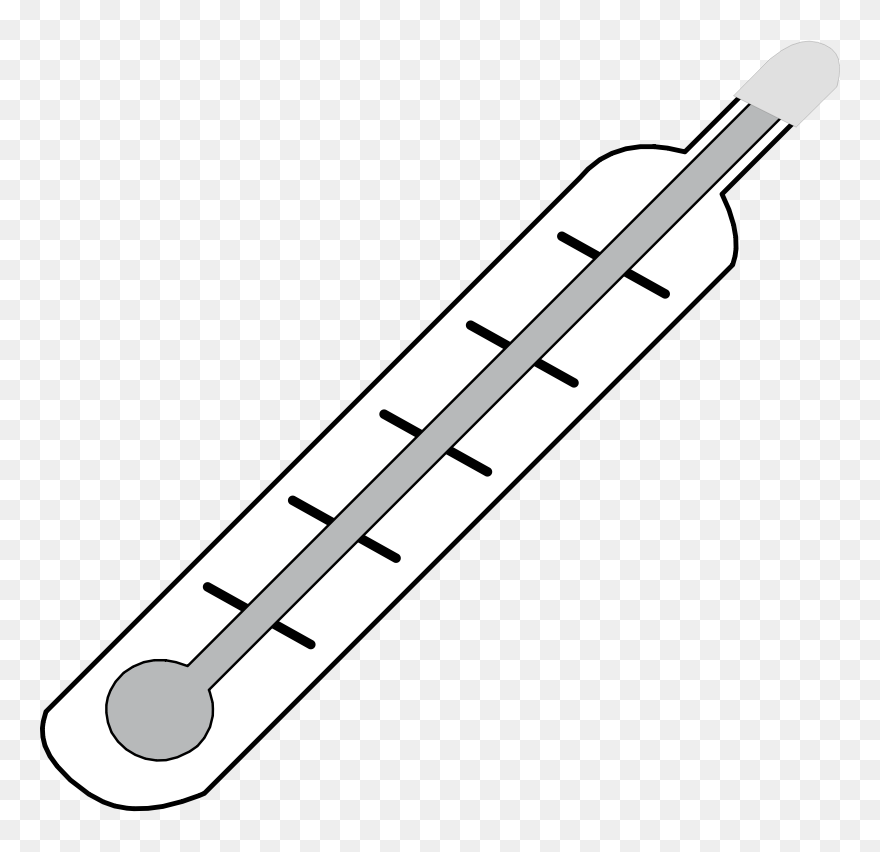 Clipart - Thermometer Hot - Outline - Hot Thermometer Clip Art Black And White - Png Download