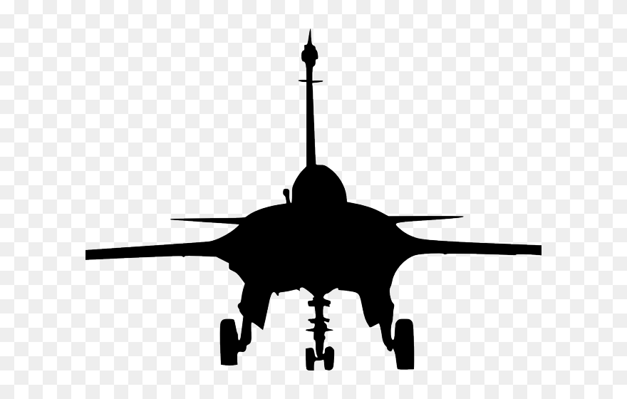 Jet Fighter Clipart Svg - Airplane Drawing Front View - Png Download