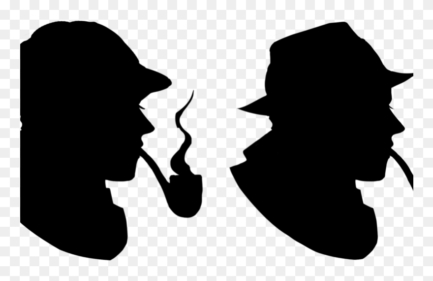 Detective Clipart Black And White, Detective Black - Detective Silhouette Transparent Background - Png Download