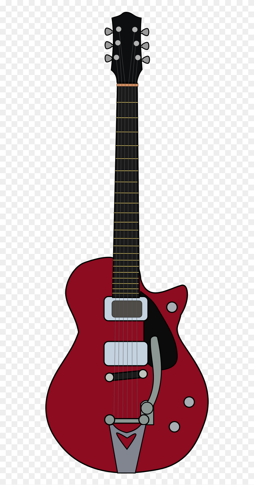 Red Electric Guitar Cartoon Clipart