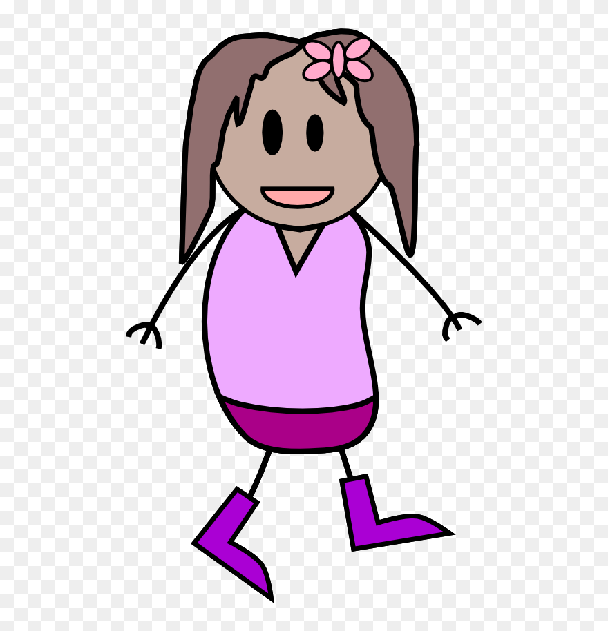 Girl - Stick - Figure - Running - Clip Art Stick Figure A Girl - Png Download