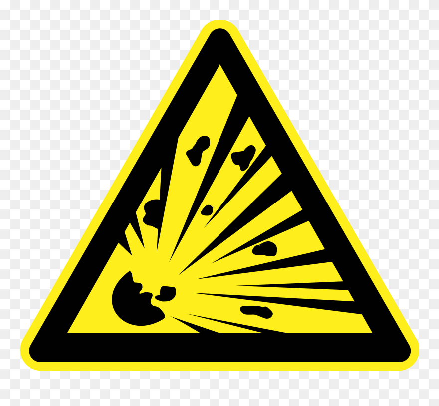 Explosion Symbol Sign High Warning Voltage Clipart - Explosion Sign - Png Download