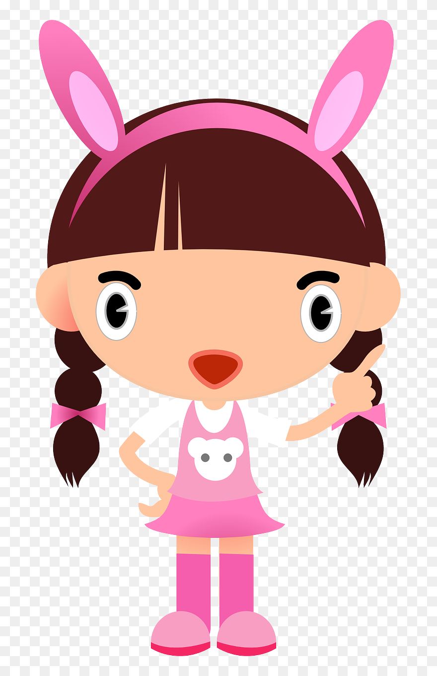 Girl With Bunny Ears Clipart Png Transparent Png