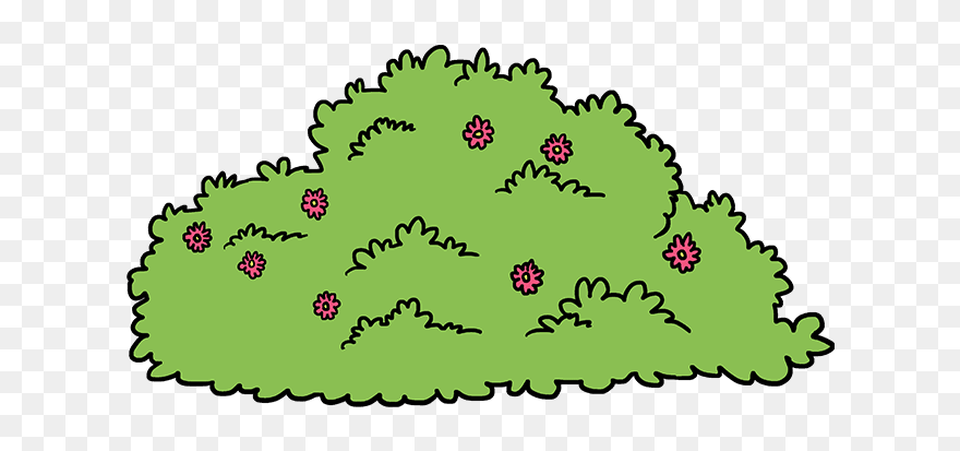 How To Draw Bush - Drawing Of A Bush Clipart