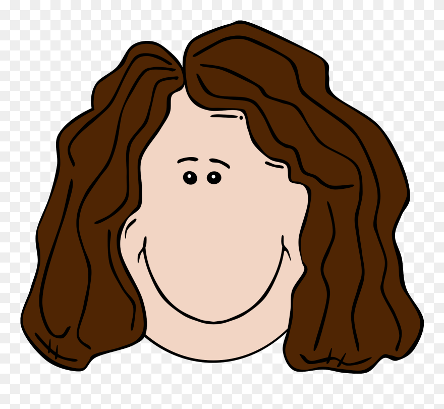 Cartoon Girl Brown Hair Clipart