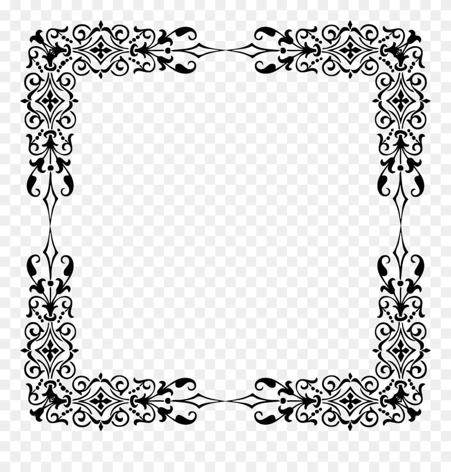 Transparent Wheat Clipart Black And White Border - Transparent Victorian Ornate Border - Png Download