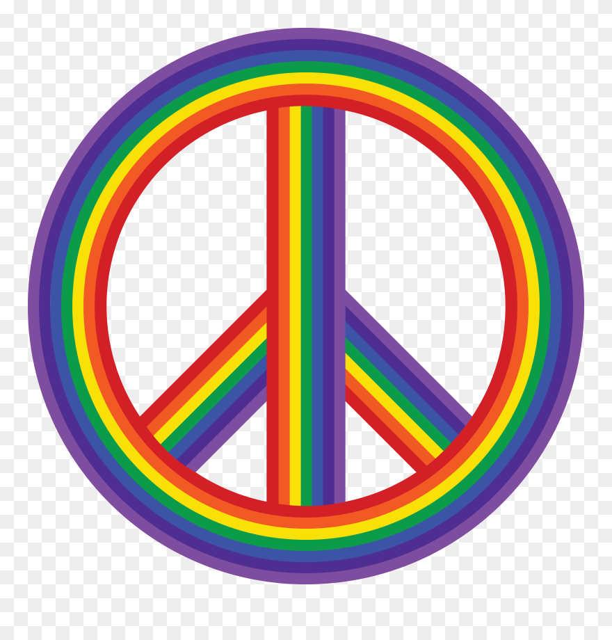 Free Clipart Of A Rainbow Peace Symbol - Transparent Background Peace Signs Transparent - Png Download