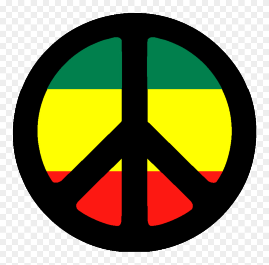 Bob Marley Peace Symbol , Png Download - Rasta Peace Sign Clipart