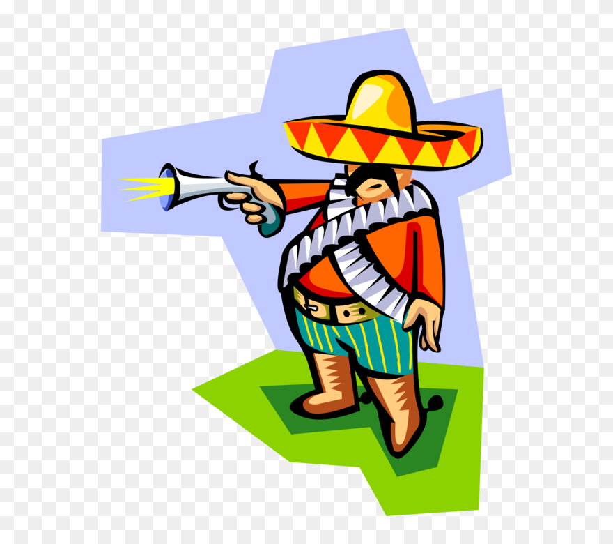 Vector Illustration Of Donald Trump Stereotype Mexican - Cartoon Clipart