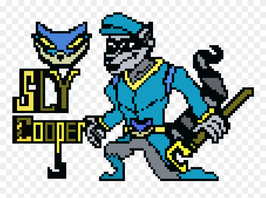 Sly Cooper Pixel Art Clipart