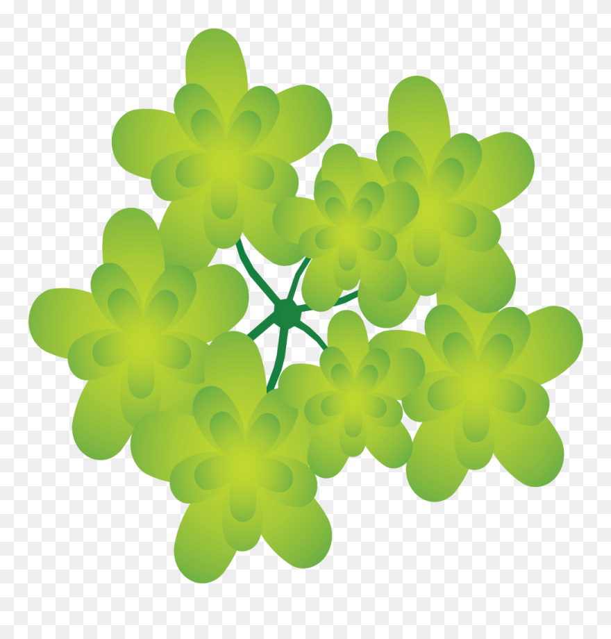Green Shrubs - Circle Clipart