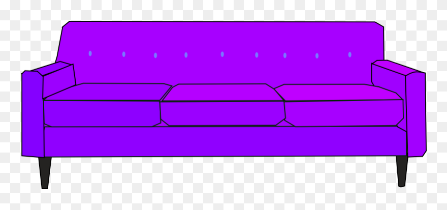 Clipart - Purple Sofa - Couch Clip Art - Png Download