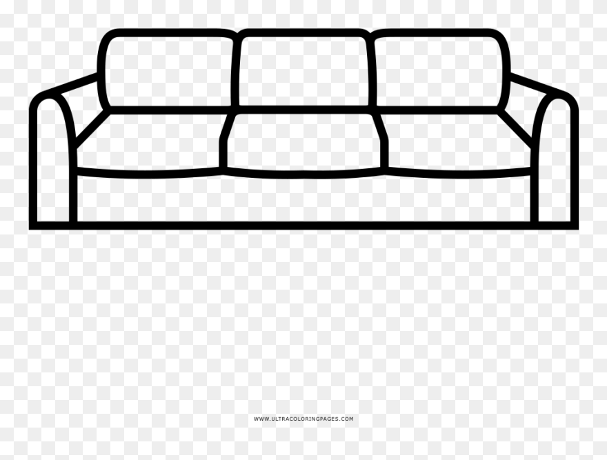 Sofa Clipart Simple - Couch Clipart Coloring - Png Download