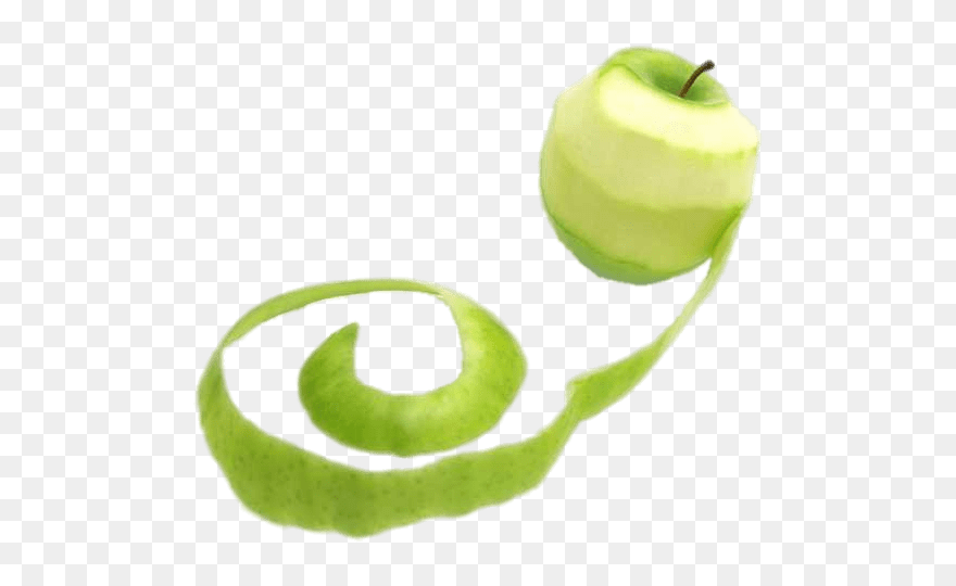 Green Apple With Long Peel Clip Arts - Green Apple Peel Png Transparent Png