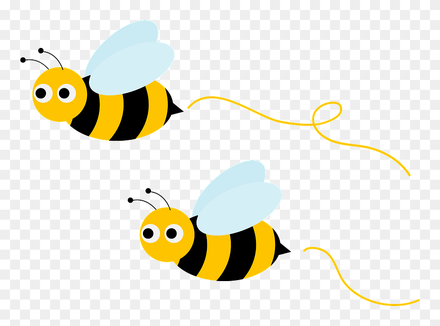 Honey Bees Insect Clipart - Cartoon Bees Flying - Png Download
