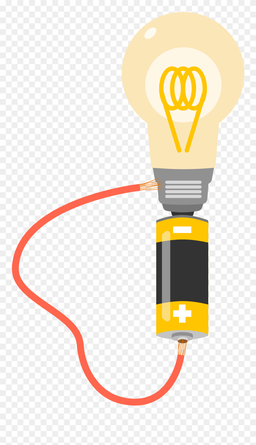 Banner Free Download Bulb Clipart Electric Bulb - Light Bulb And Battery - Png Download