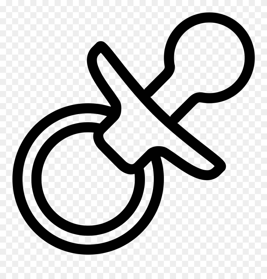 Pacifier Png - Baby Pacifier Clipart Black And White Transparent Png