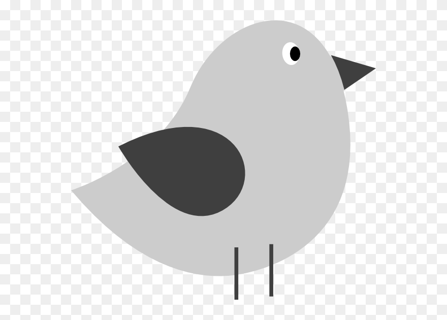 Simple Clipart Bird - Cartoon Bird Silhouette Png Transparent Png