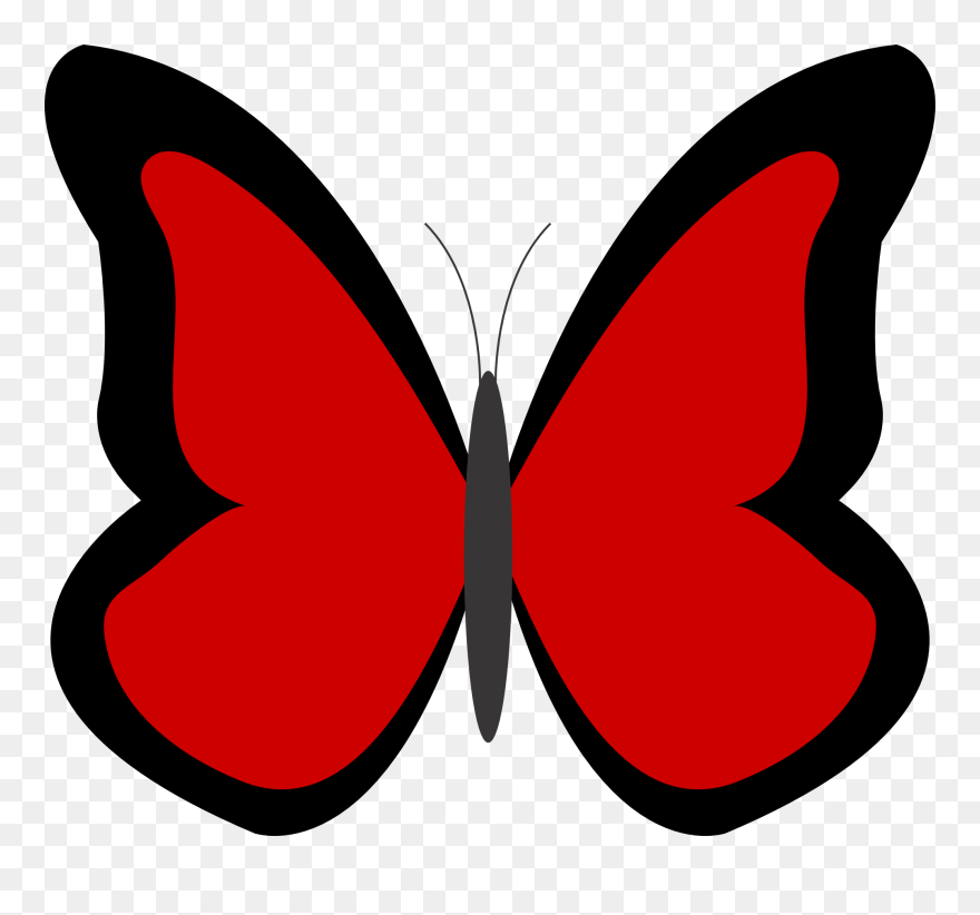Red Clipart - Red Butterfly Clipart - Png Download