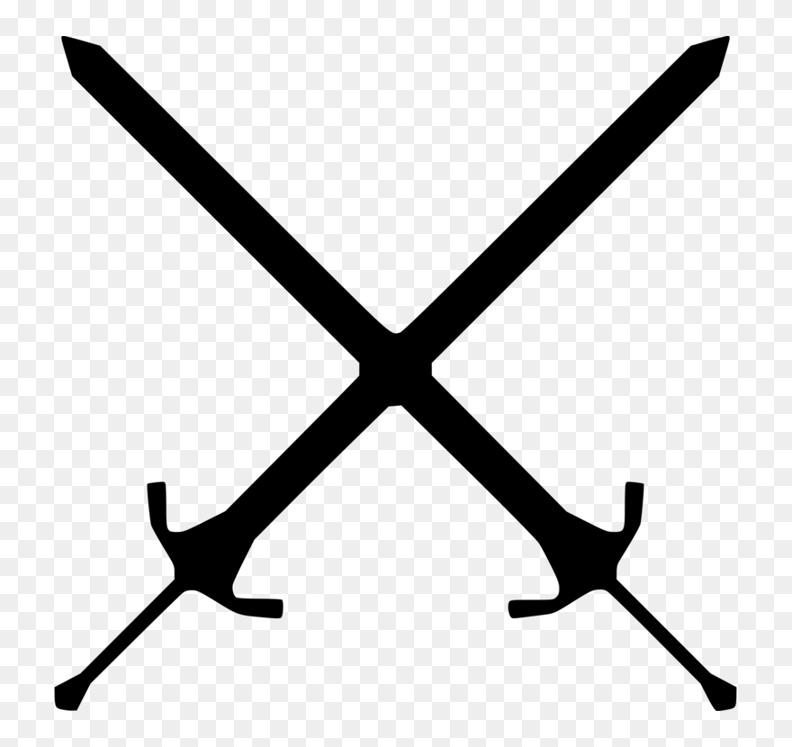 Angle,monochrome Photography,weapon - Crossed Sword Clipart Png Transparent Png