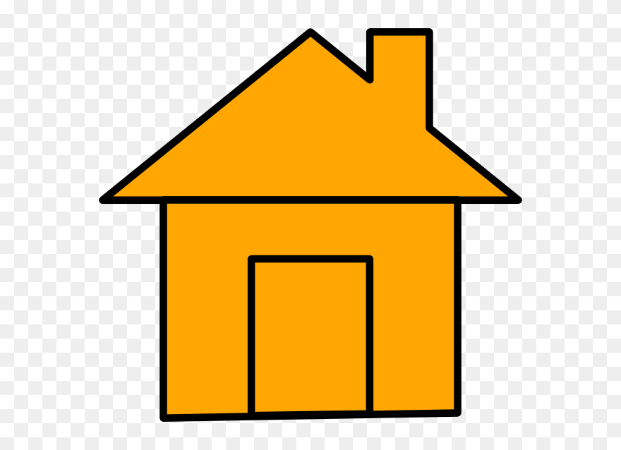 House Clipart Orange - Clip Art - Png Download