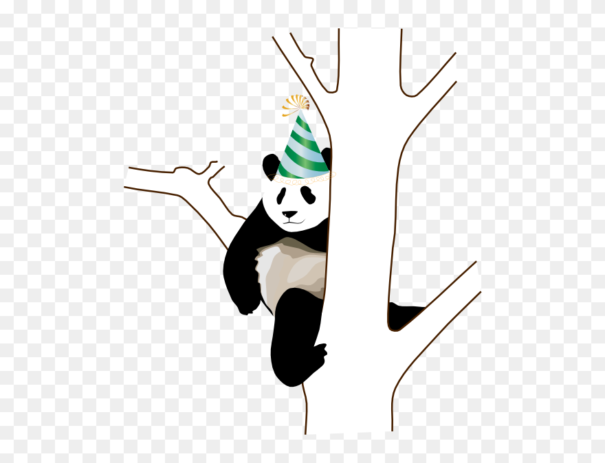 Climbing Vector Clipart - Panda On Tree Clipart - Png Download