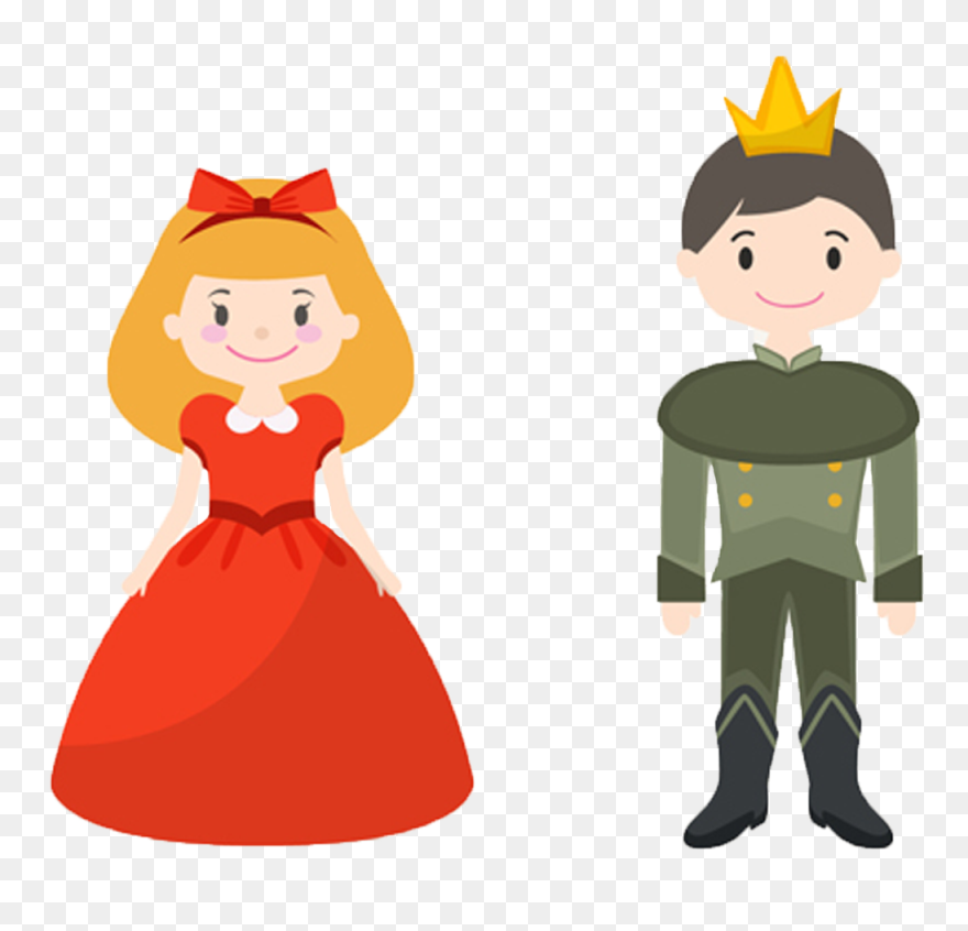 Clipart Frog Fairytale - Cartoon Prince And Princess - Png Download