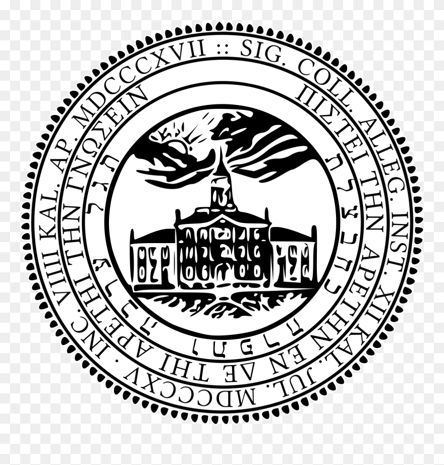 Transparent Desert Clipart Black And White - Allegheny College Seal - Png Download