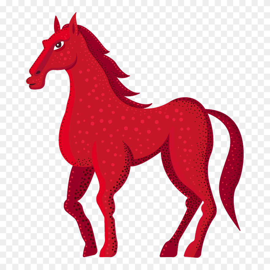 Red Horse Clipart - Mane - Png Download