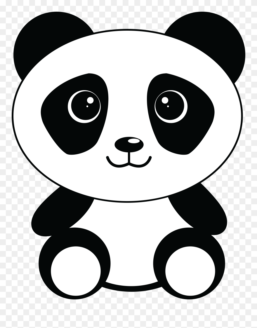 Download Big Image - Panda Clipart Black And White - Png Download