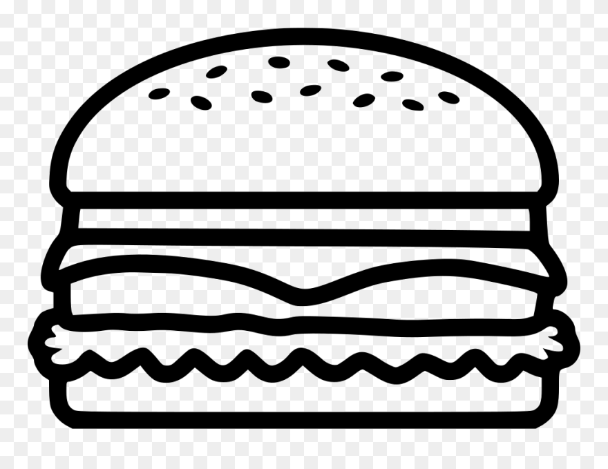 Cheeseburger - Hamburger Clip Art Black And White - Png Download