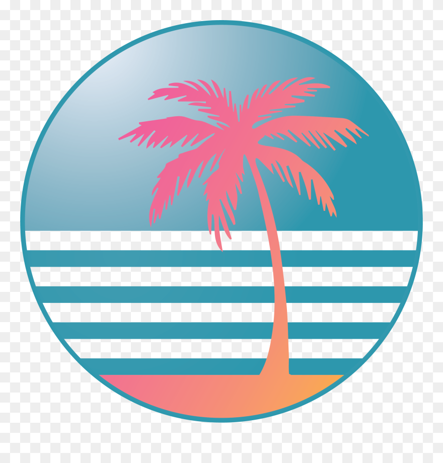Transparent Catamaran Clipart - Retro Palm Trees Vector - Png Download