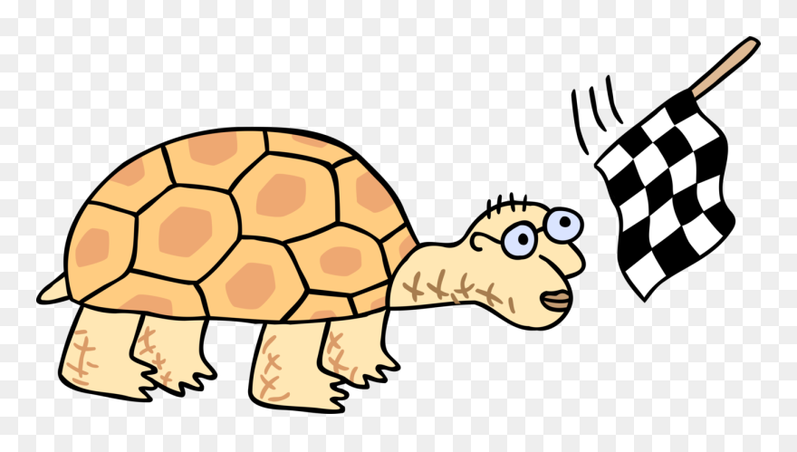Vector Illustration Of Slow And Steady Wins The Race Clipart