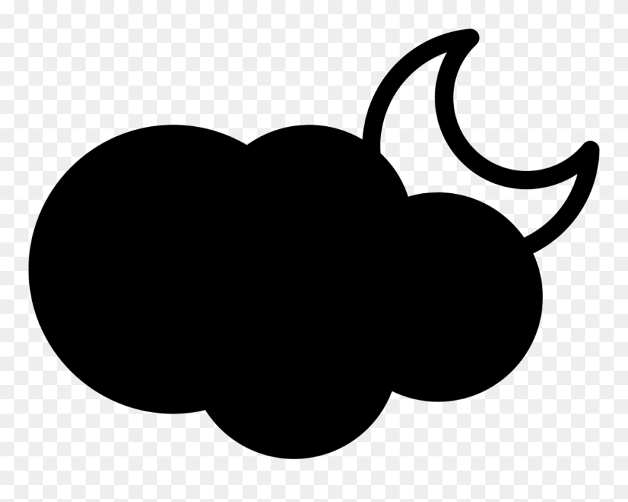 Partly Cloudy Night - Icon Clipart