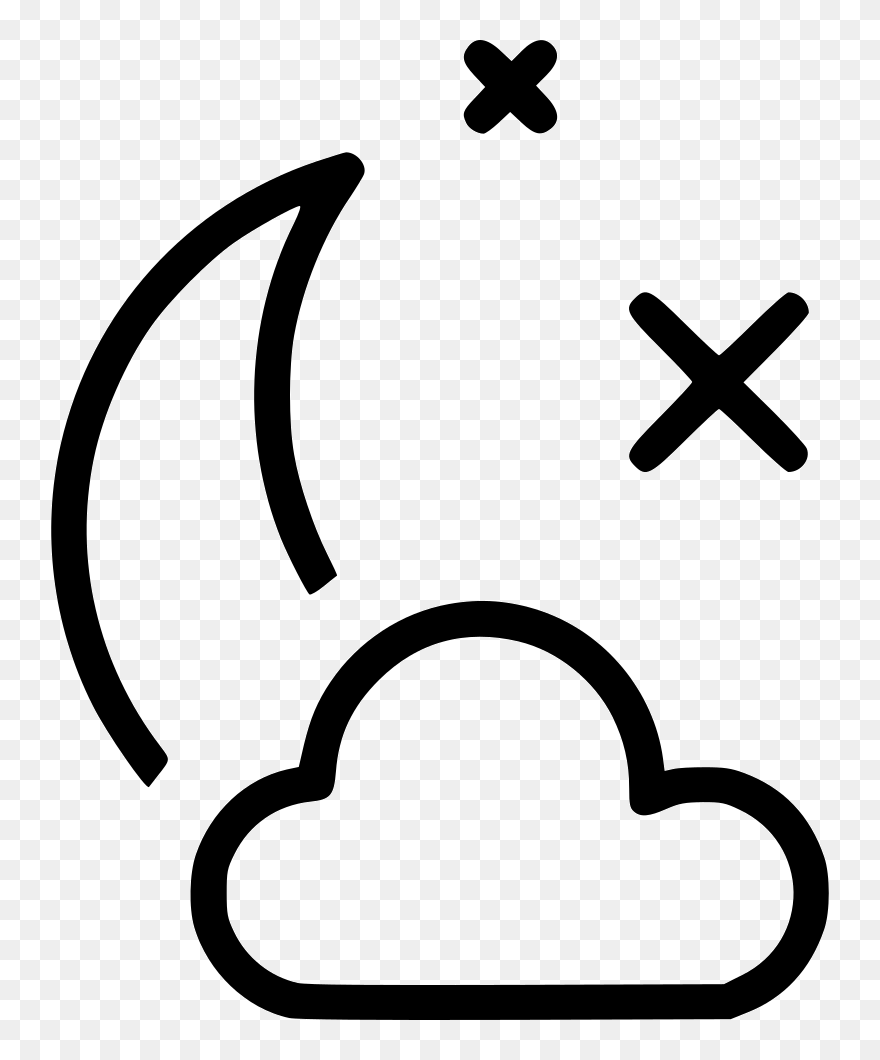 Partly Cloudy Night - Scalable Vector Graphics Clipart