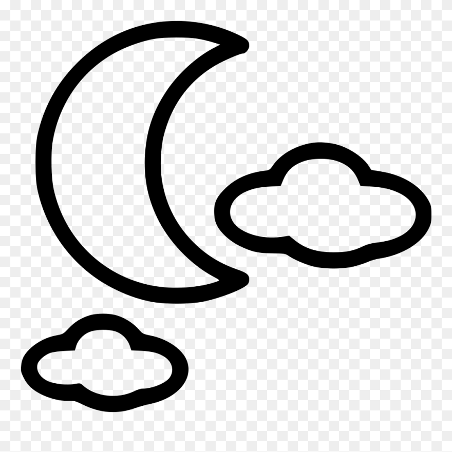 Night Partly Cloudy - Scalable Vector Graphics Clipart