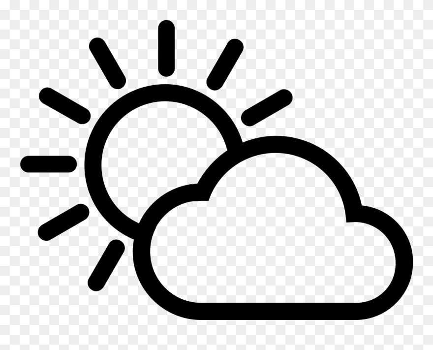 Outline Of The Plant And Sun Clipart