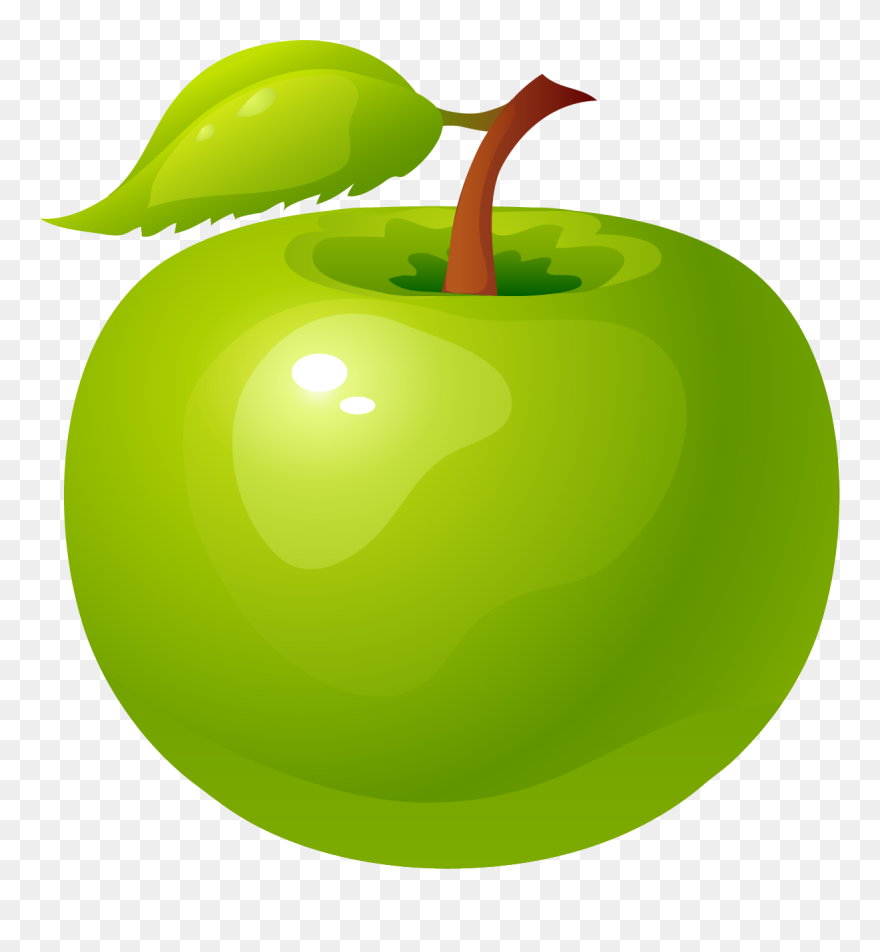 Granny Smith Apple Green - Manzana Pintada De Verde Clipart
