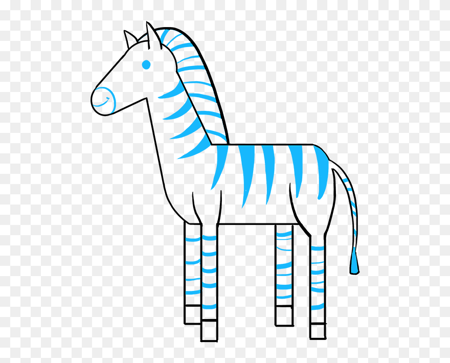 How To Draw A Zebra - Easy Zebra Cartoon Drawings Clipart
